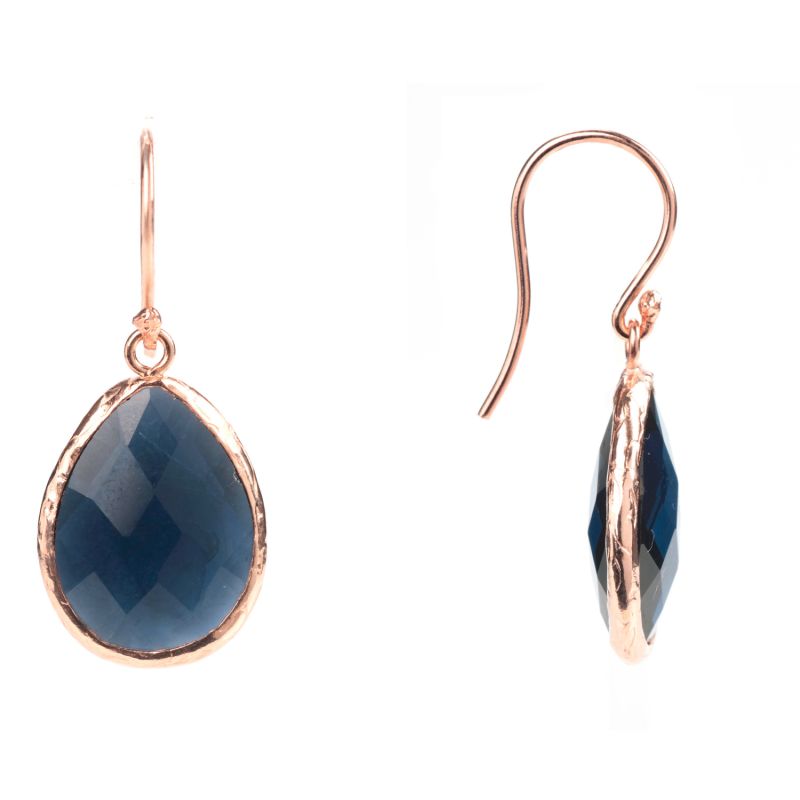 Petite Drop Earrings Sapphire Hydro Rosegold image