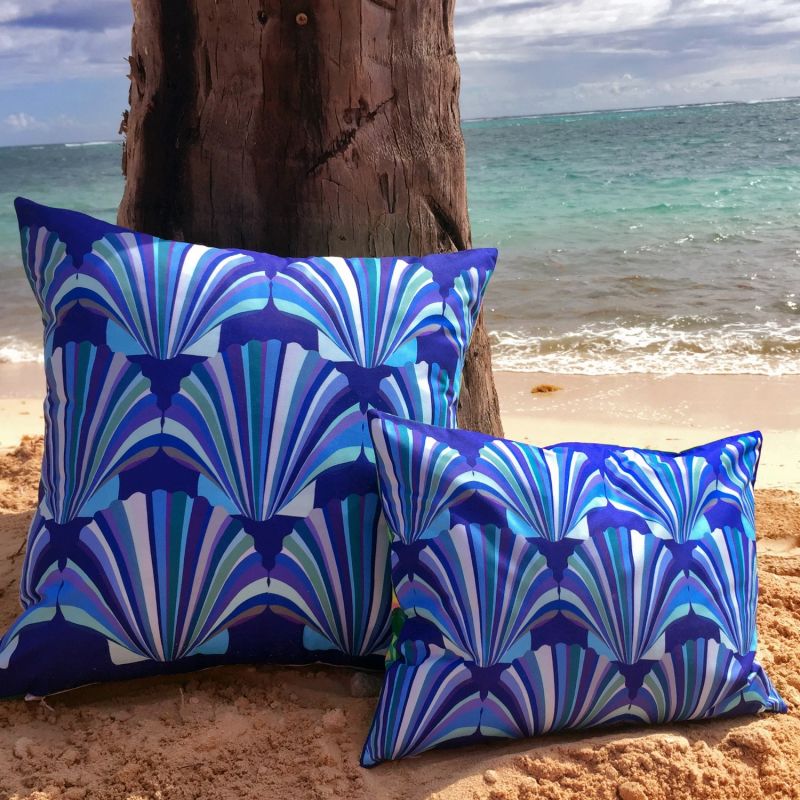 Blue Weatherproof Shell Deco Cushion image