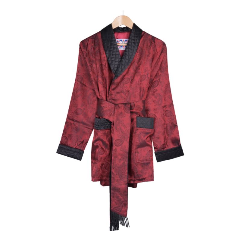 Clarke Men's Short Smoking Jacket - Claret image