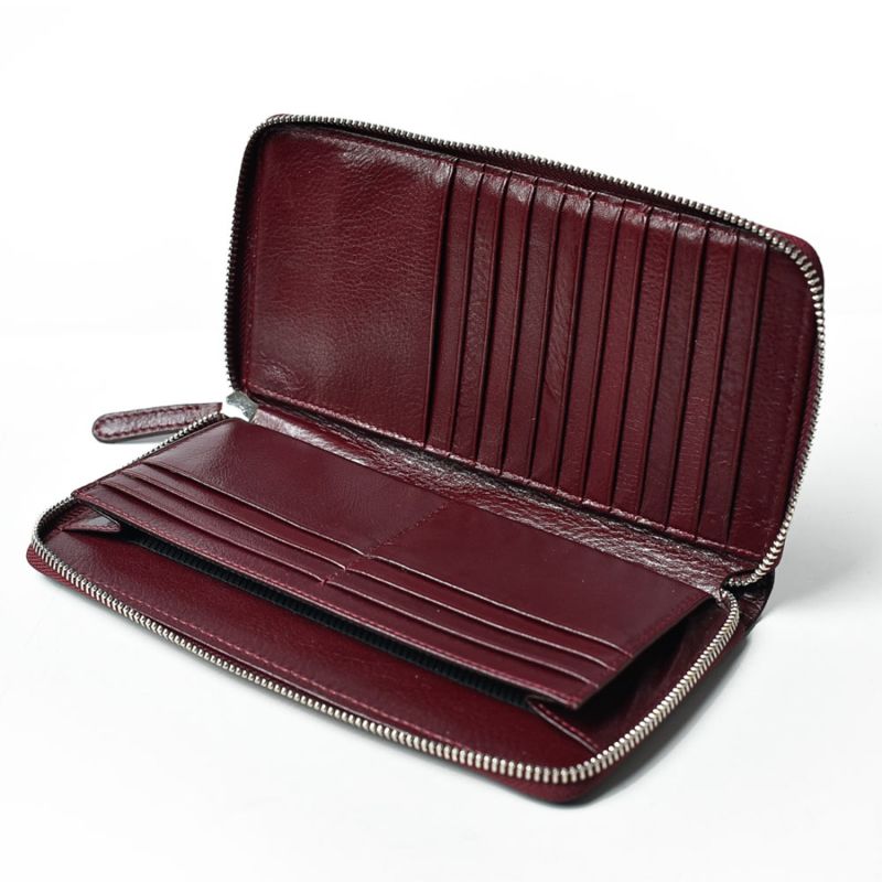 Unisex Leather Wallet - Burgundy image