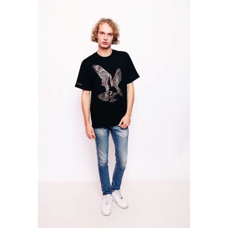 Eagle - Lucky Fengshui Rhinestoned T-Shirt - Black image