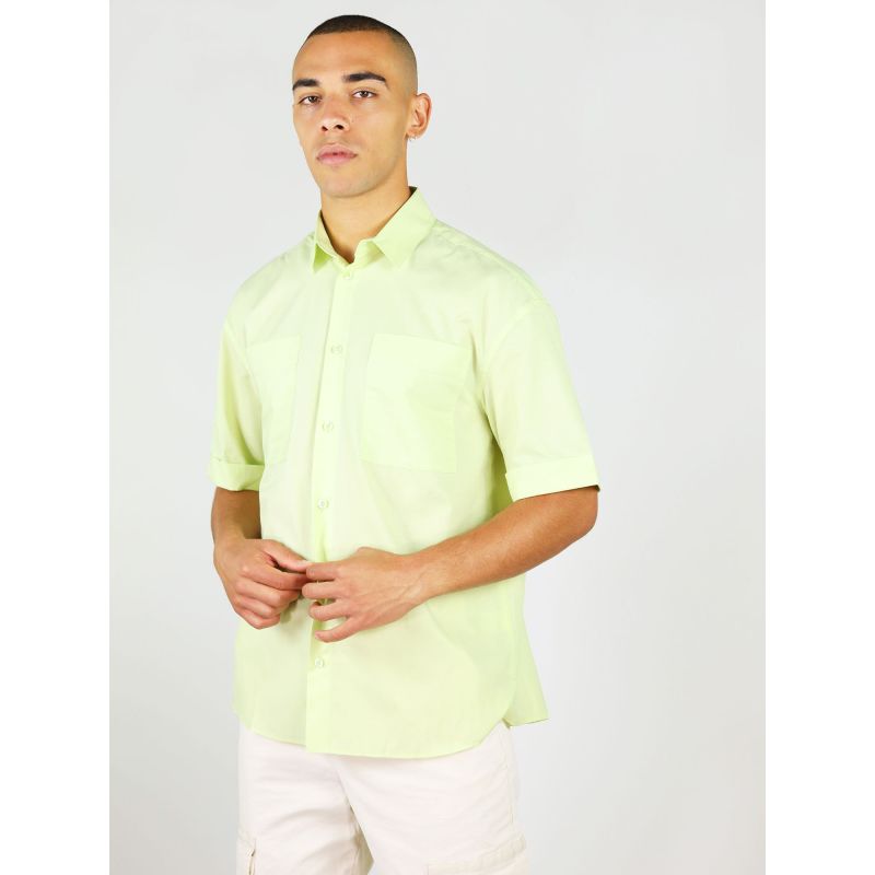 Ocean Drive Mens Relaxed Shirt, Upcycled Cotton, In Light Green image