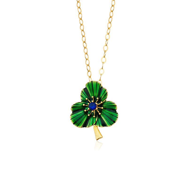 Green Three-Leafed Clover Necklace image