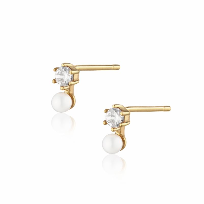 Eclipse - Pearl & Zircon Earstuds image