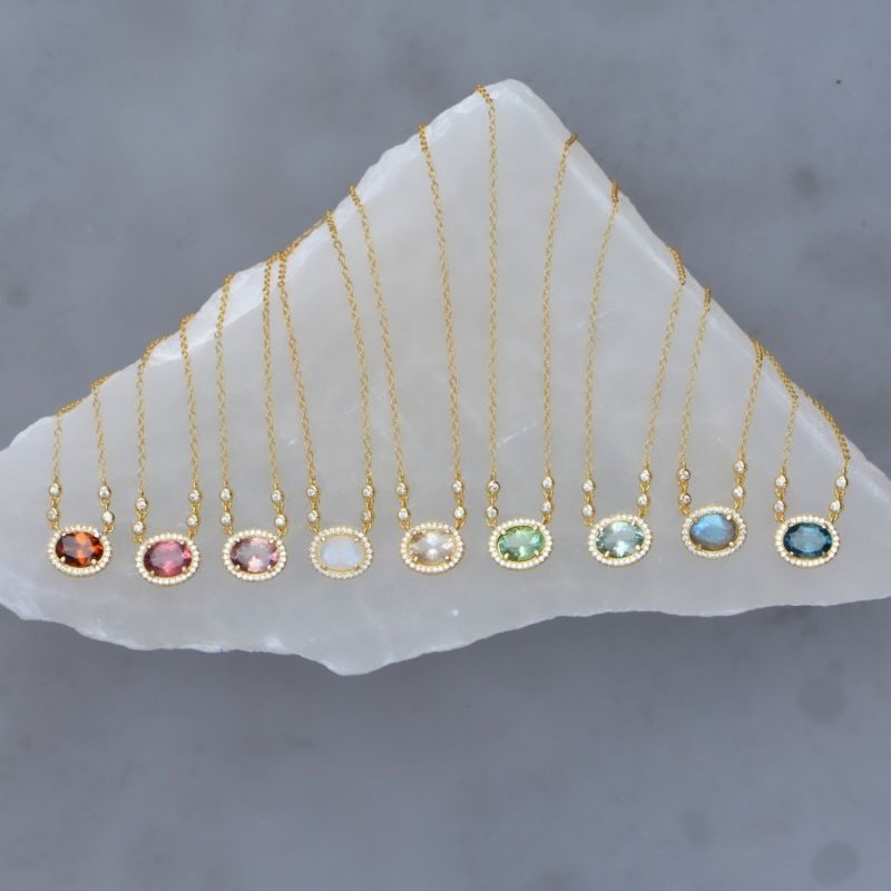 Aura Tourmaline Drop Necklace - Neutrals image