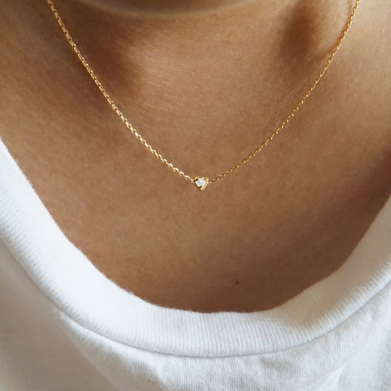 Trinity Diamond Necklace Solid Gold image