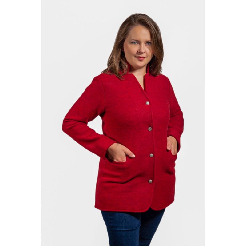 Salma Tyrolean Boiled Wool Jacket - Red image