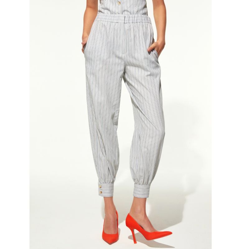 Maith Buttoned Cuffs Cotton Trousers image