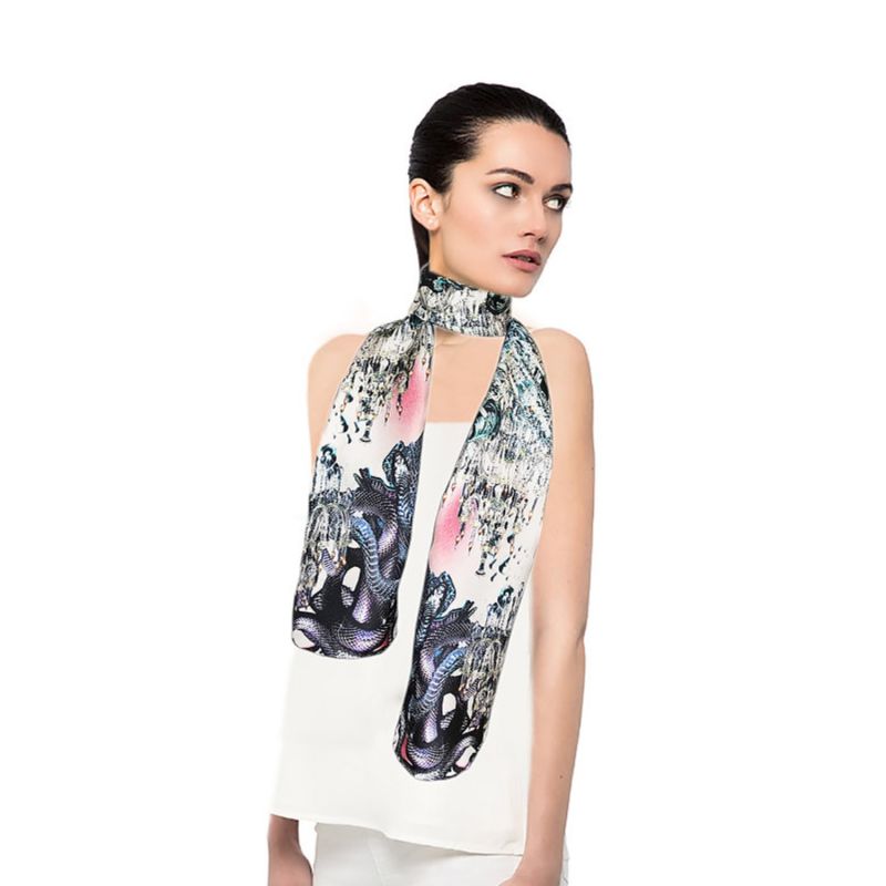 Snakes & Chandeliers Skinny Silk Scarf image