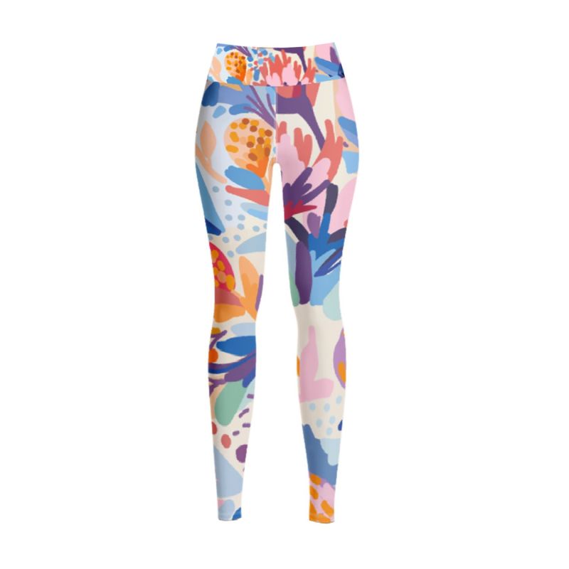 High Waist Yoga Leggings In Floral Garden image