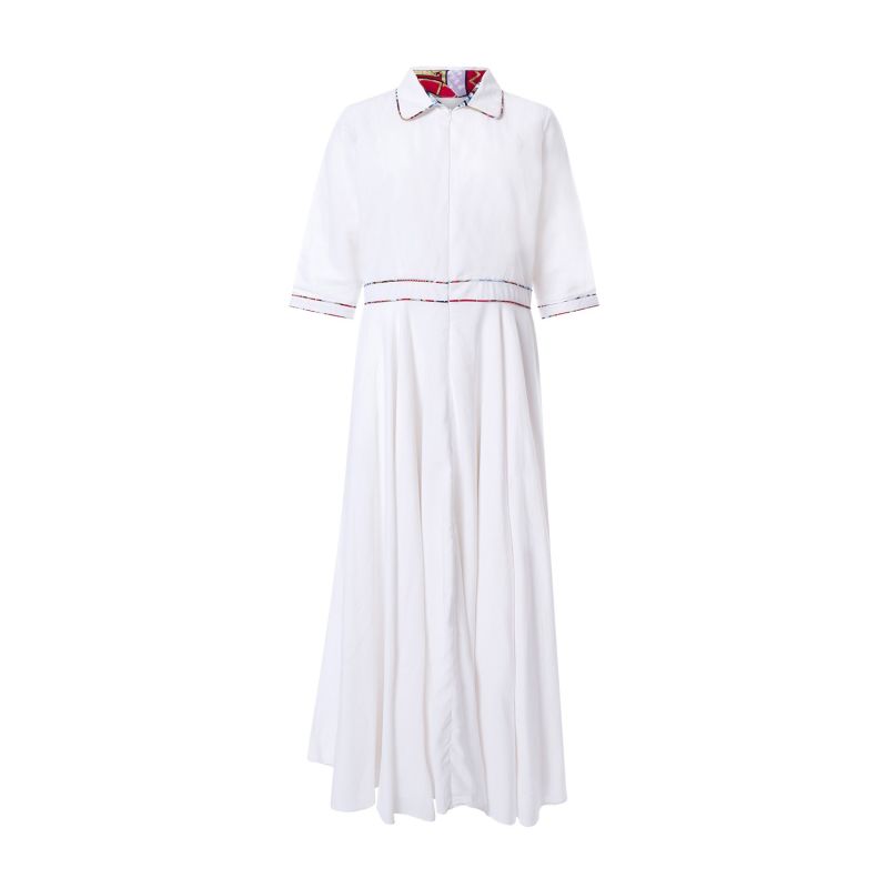 Effie Maxi Linen Dress - White image