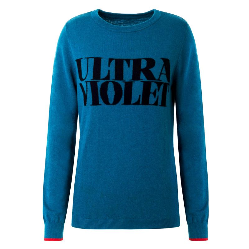 Ultra Violet 100% Merino Wool Slogan Jumper image