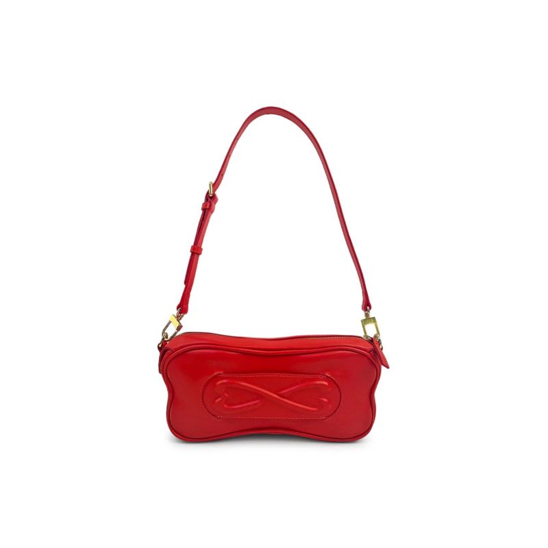 Nappa Leather With Sheen Mini Clutch & Underarm Bag - Red image