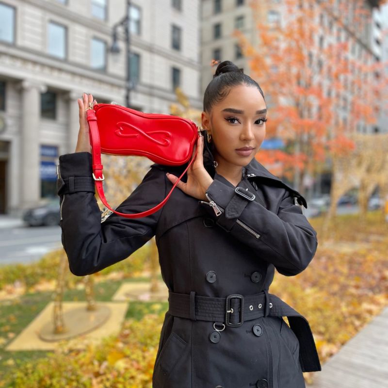 Nappa Leather With Sheen Mini Clutch & Underarm Bag - Red image