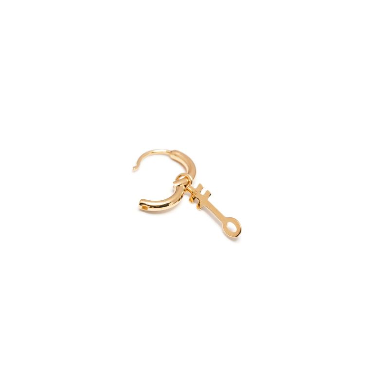 Egyptian Nefer Symbol Hoop Earring - Gold Vermeil image