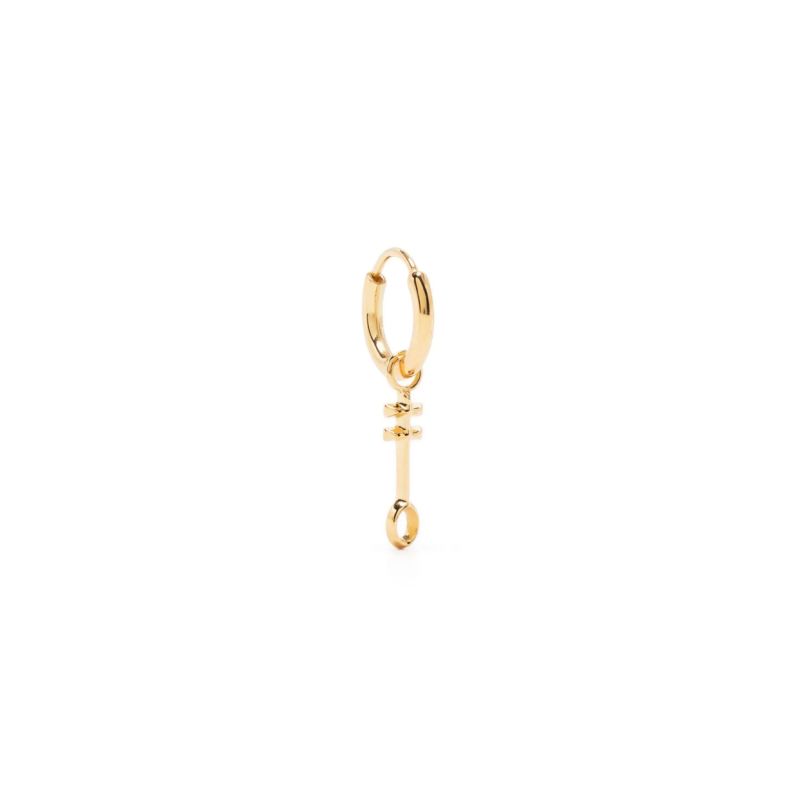 Egyptian Nefer Symbol Hoop Earring - Gold Vermeil image