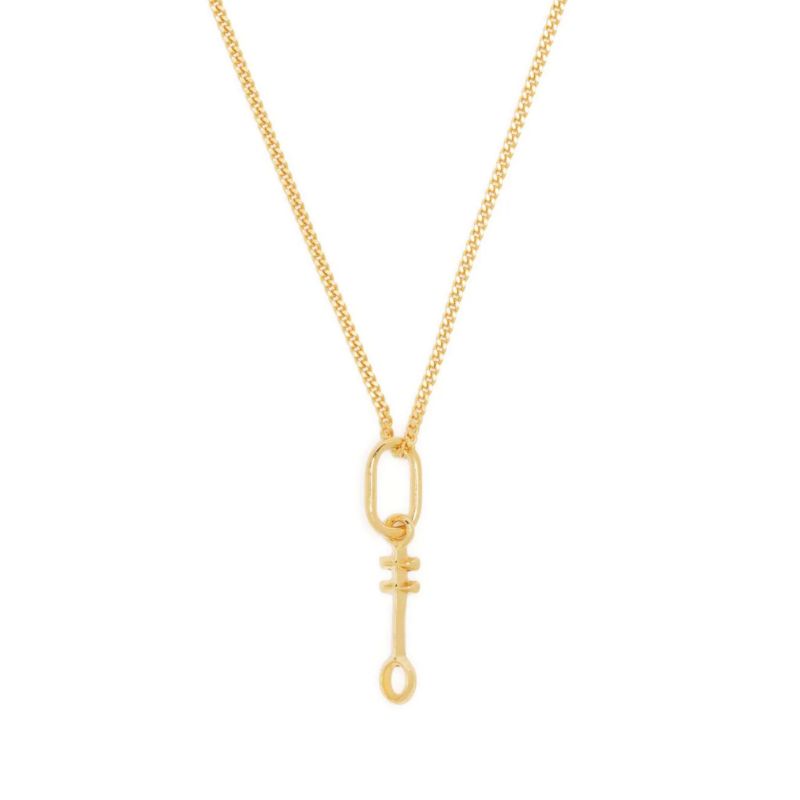Egyptian Nefer Symbol Necklace - Gold Vermeil image