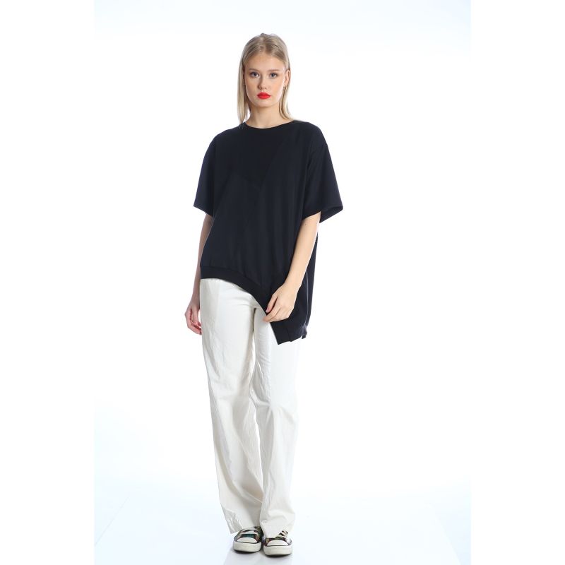 White Whet Look Trousers image