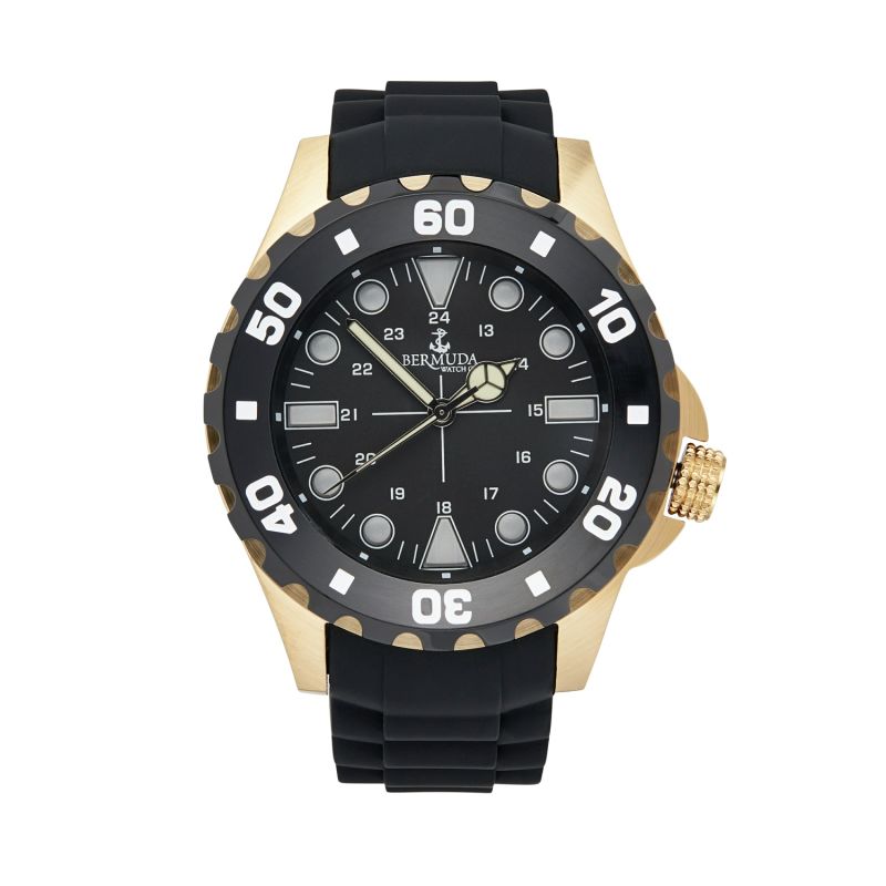 Bermuda Watch Co Shelly Bay Smart Light Black & Gold Watch Mens image