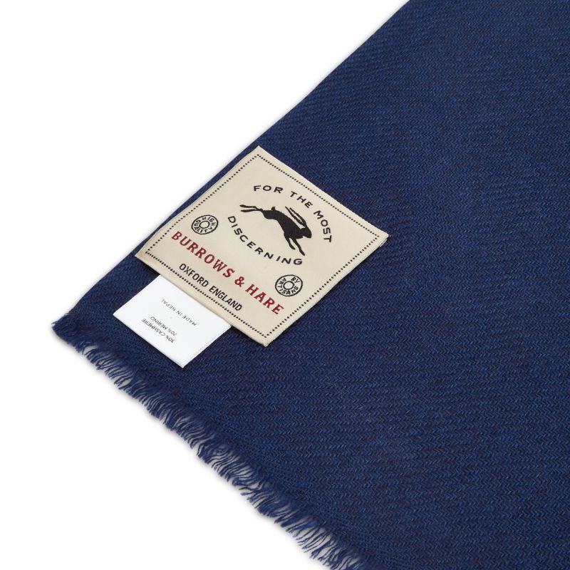 Cashmere & Merino Wool Scarf - Blue & Red image