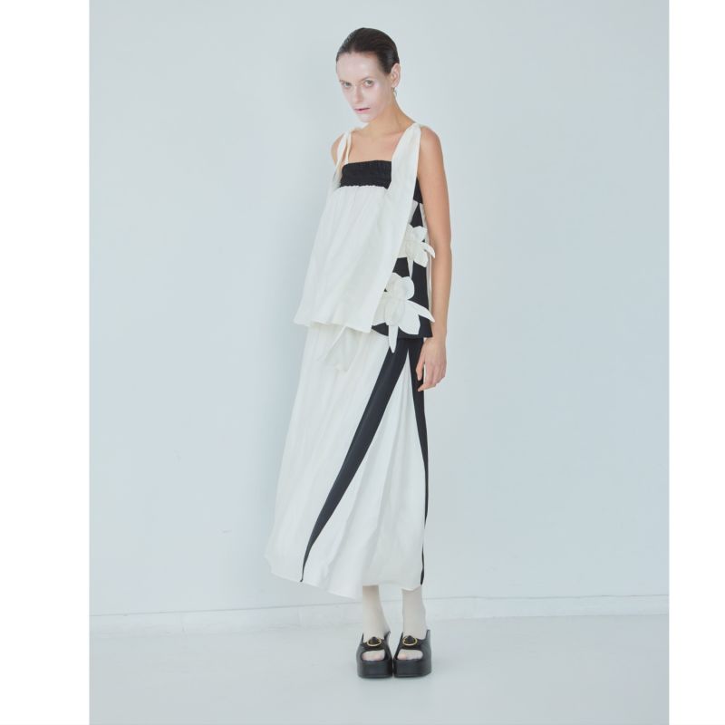 Elastic Waist Ankle-Length Skirt White image