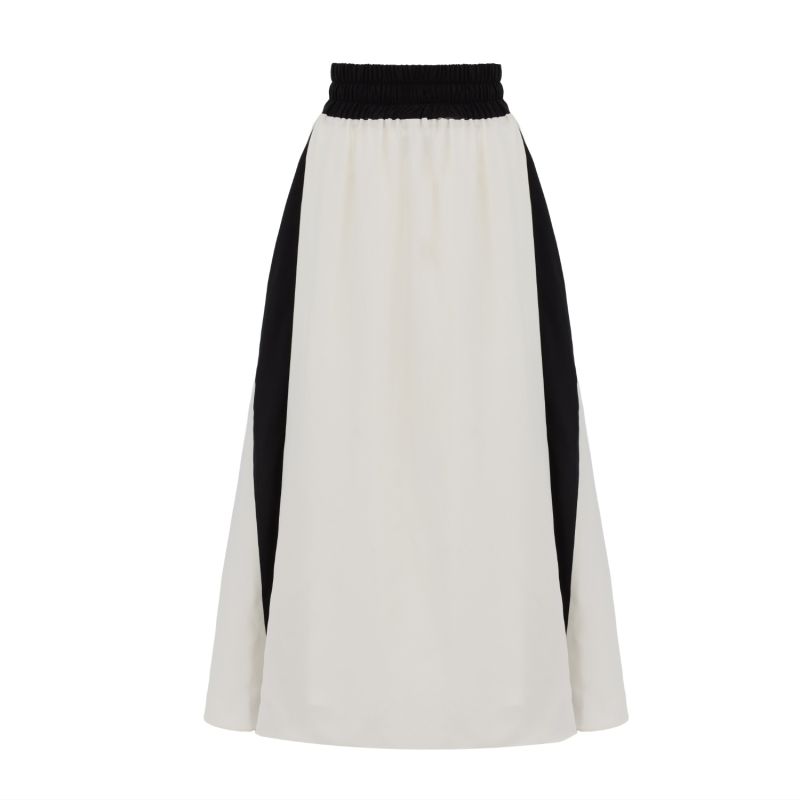 Elastic Waist Ankle-Length Skirt White image