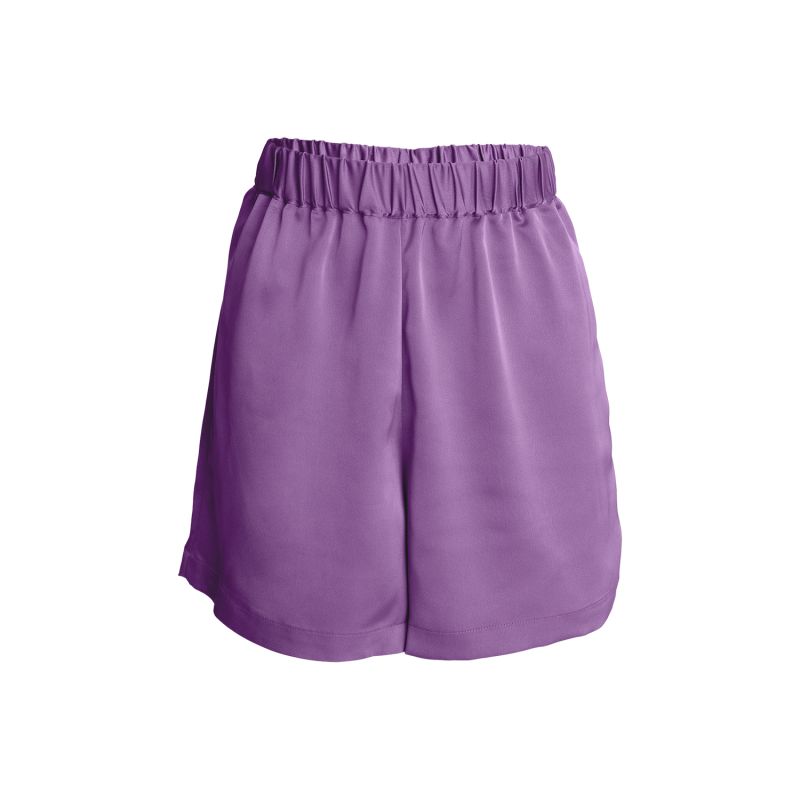 Pull-On Elastic Waist Shorts - Purple image