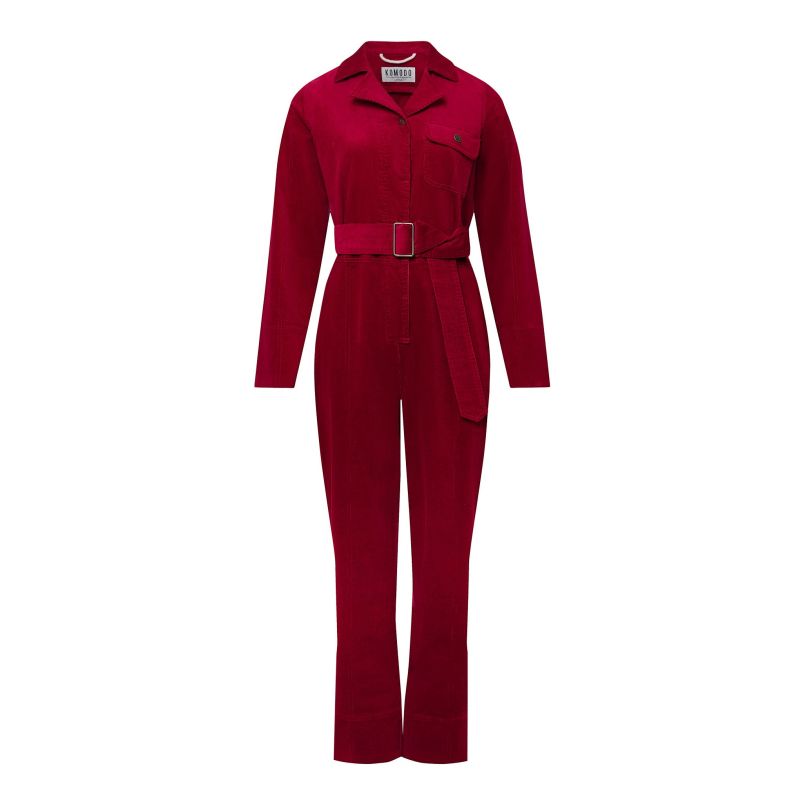 Electra - Organic Cotton Needle Cord Jumpsuit Cherry image