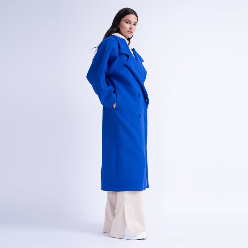 Electric blue wool coat clearance