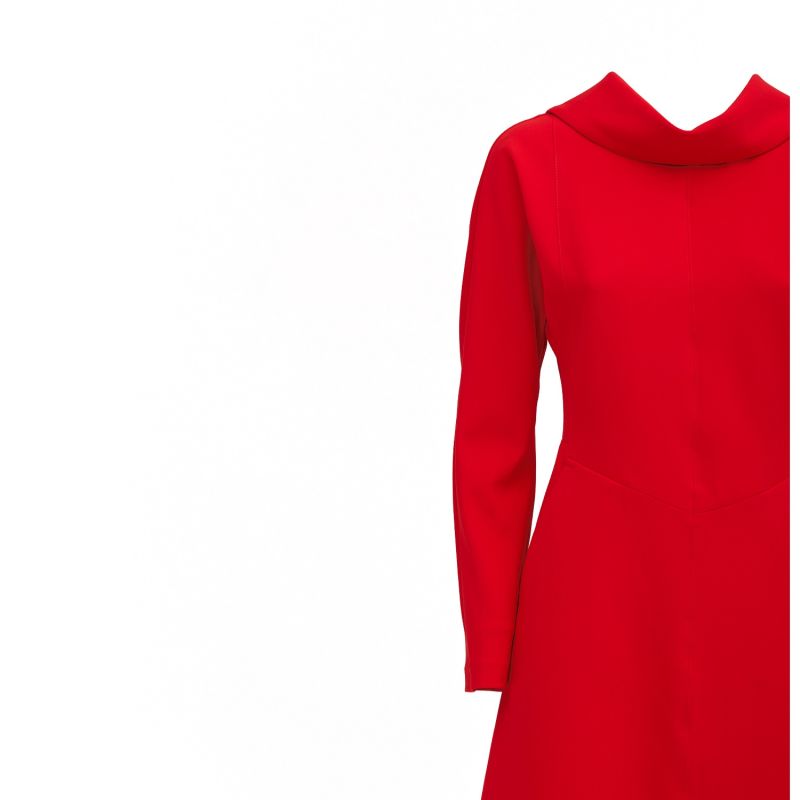 Elegant Fitted Dress With A Flared Skirt Red | Julia Allert | Wolf & Badger