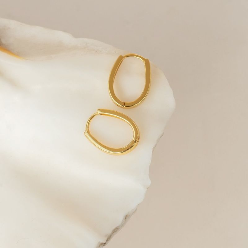 Elena Oval Gold Hoops image