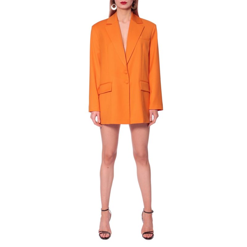 Elena Sun Orange Oversized Double Breasted Blazer | Aggi | Wolf & Badger