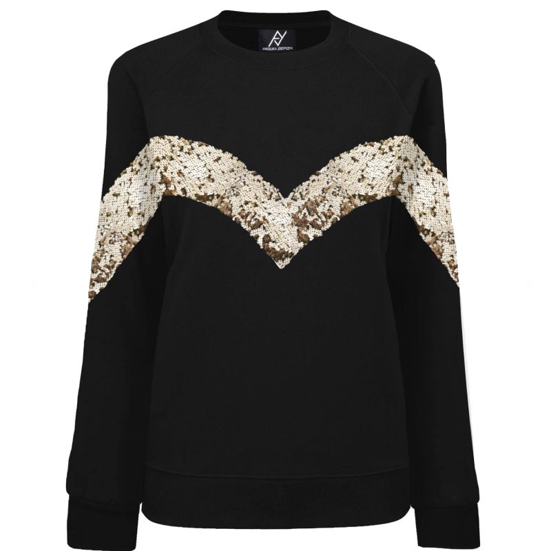 Elegant Sweatshirt With Golden Sequins | Angelika Jozefczyk | Wolf & Badger