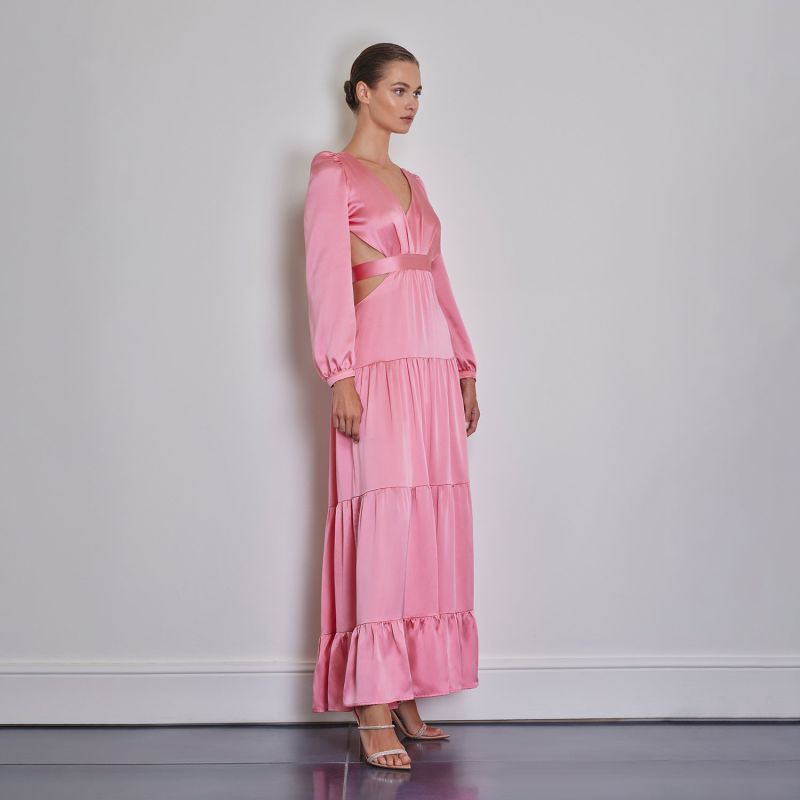 Elly Silk Maxi Dress - Pink image