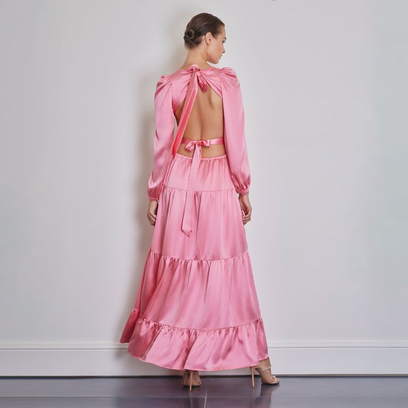 Elly Silk Maxi Dress - Pink image