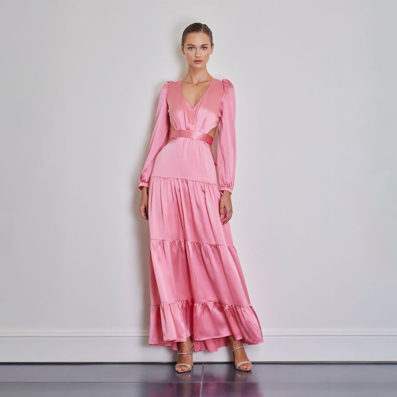 Elly Silk Maxi Dress - Pink image