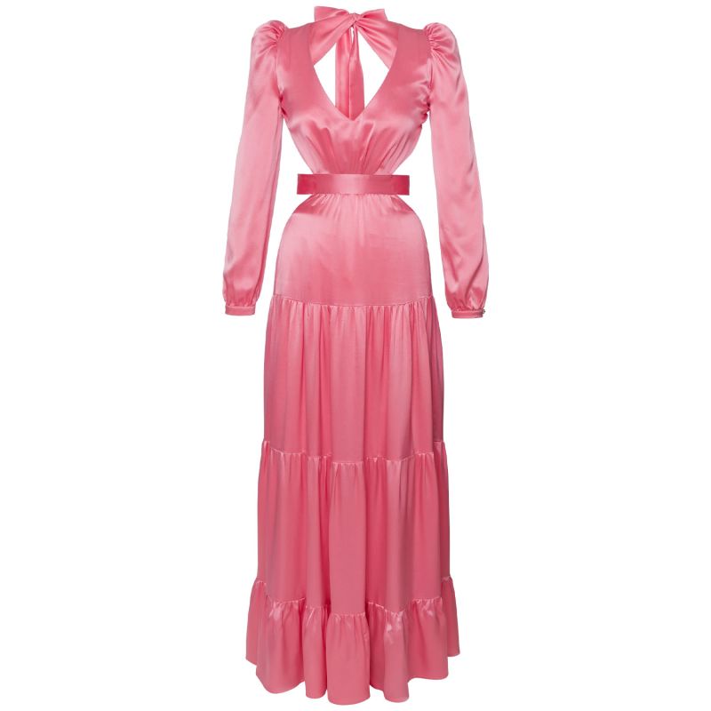 Elly Silk Maxi Dress - Pink image