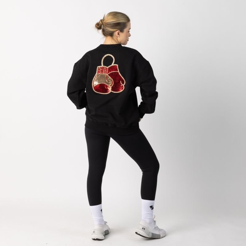 Embellished Boxing Gloves Sweatshirt - Black image