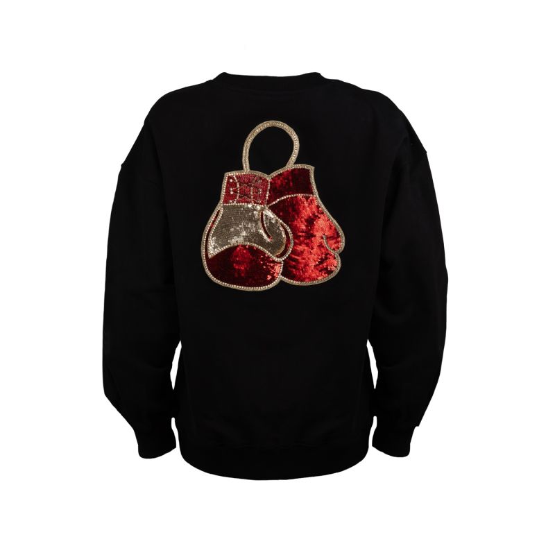 Embellished Boxing Gloves Sweatshirt - Black image