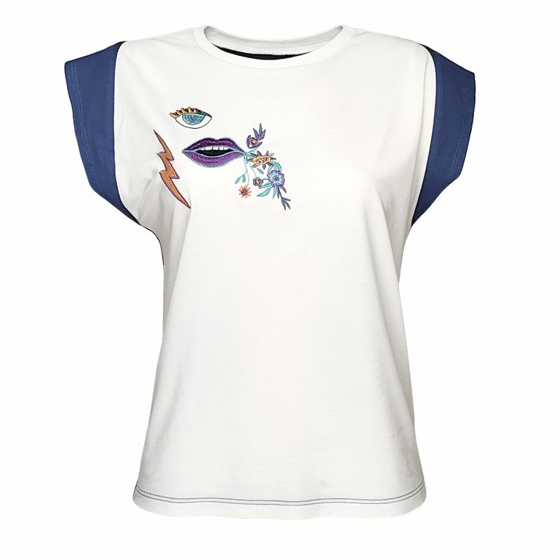 Embroidered Motif Cotton T-Shirt image