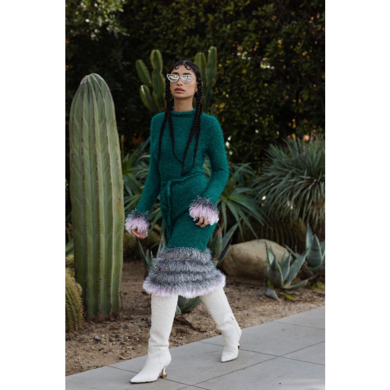 Emerald Handmade Knit Skirt-Dress image