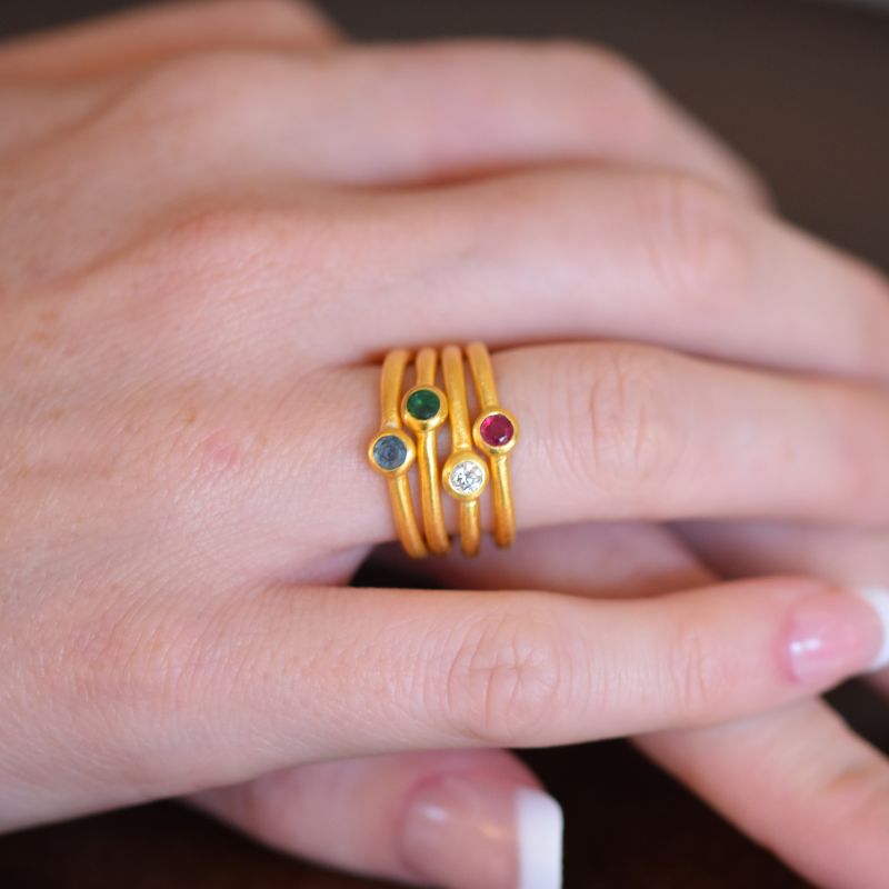 London Blue Topaz Stacking Ring Gem Bazaar Jewellery Wolf & Badger