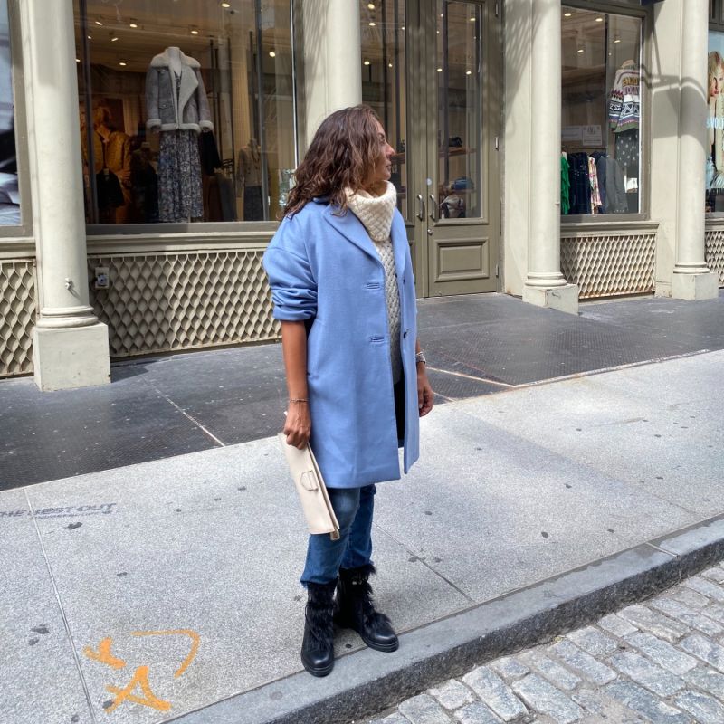 Emilie Vegan Short Coat In Blue N'Onat Wolf & Badger