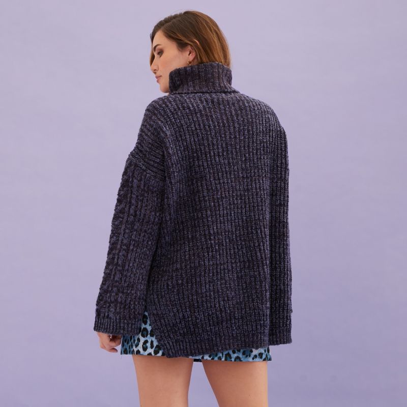 Roll neck tunic jumper on sale
