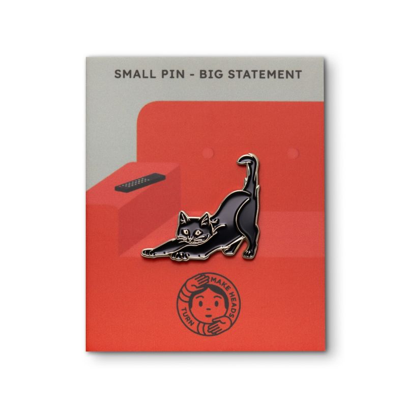 Enamel Pin Stretching Cat image