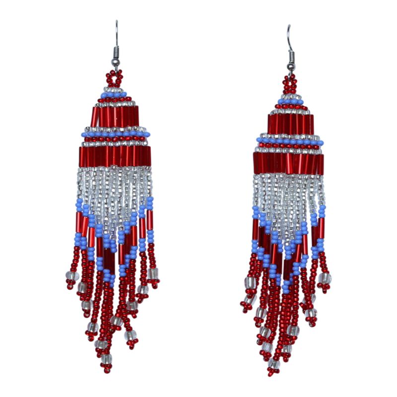 Encuentro Beaded Boho Earrings - Lady In Red image