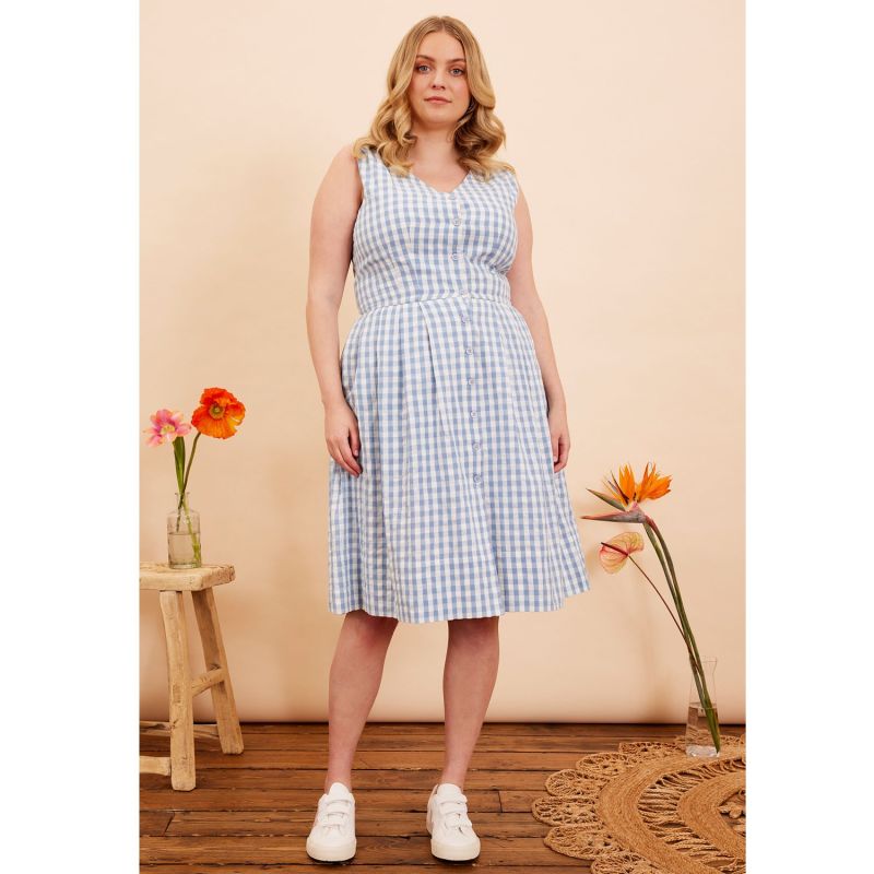 Scarlett India Blue Check Dress Emily and Fin Wolf & Badger