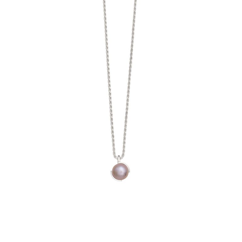 EntréE Collar Pearl Necklace Light Pink - Silver image