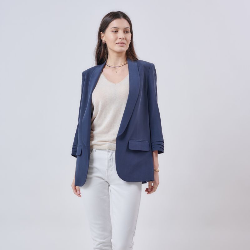 Luca Silk Blazer - Blue image