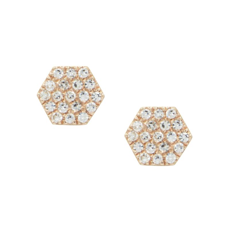 Hex Diamond Studs - Rose Gold image